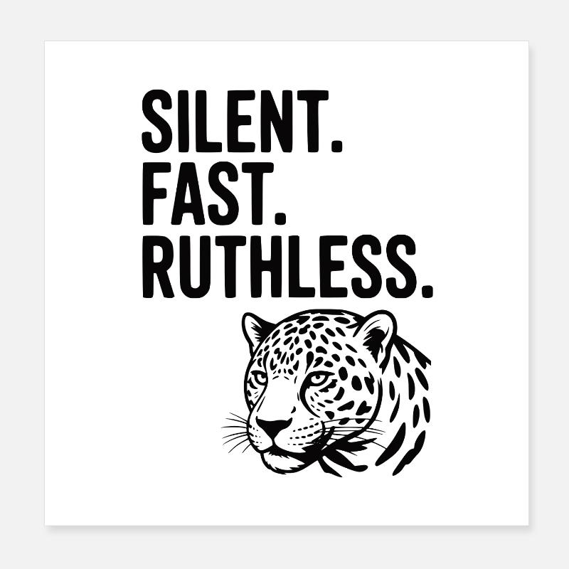 Silencieux. Vite. Impitoyable. Poster 20 x 20 cm