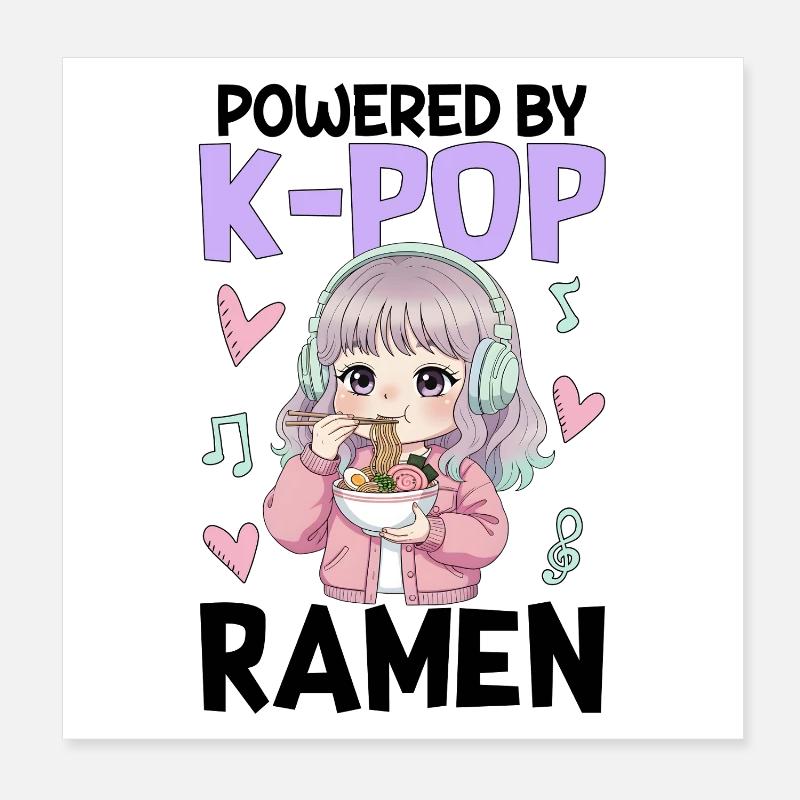 Drivs av K-Pop Ramen Poster 20x20 cm