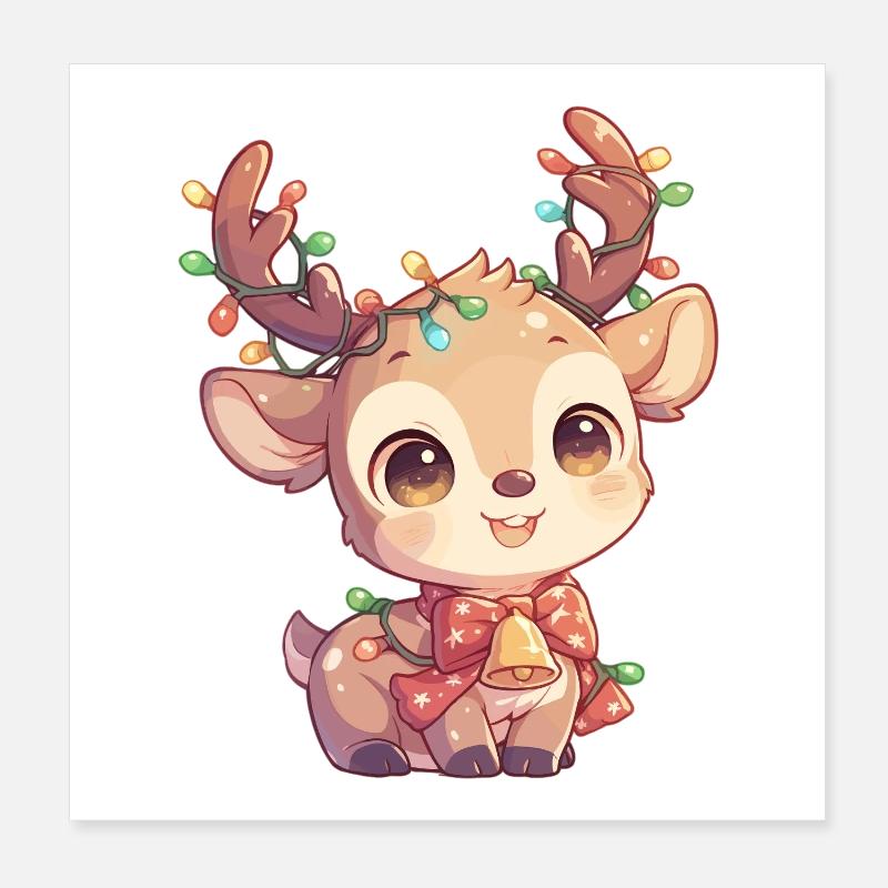 Reindeer Reindeer Poster 8" x 8" (20x20 cm)