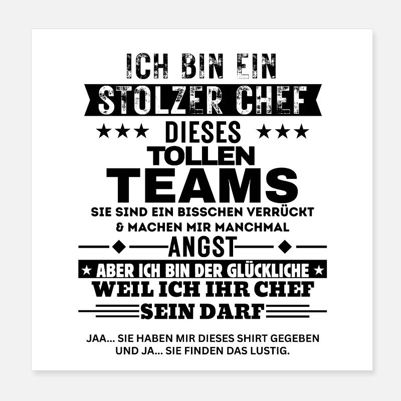 Fier patron de cette grande équipe Poster 20 x 20 cm