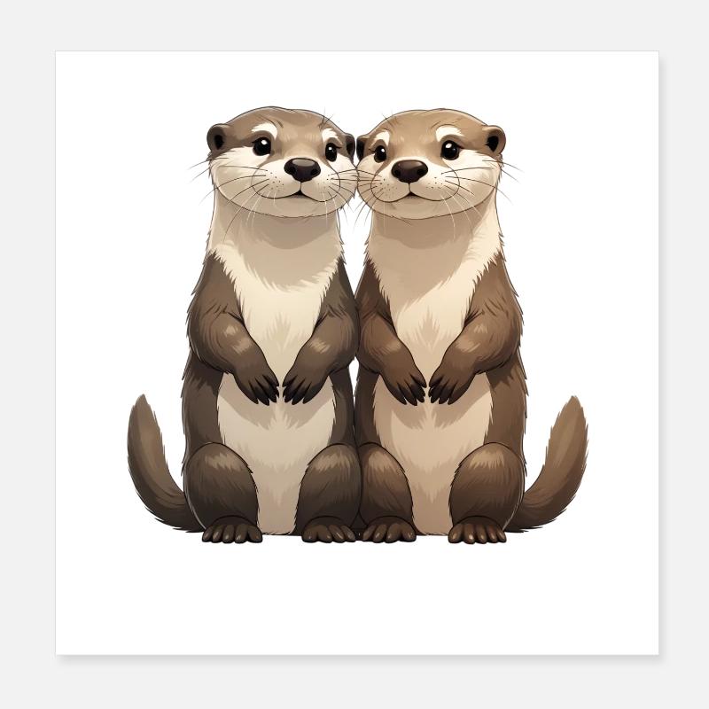 Deux mignons suricates Poster 20 x 20 cm