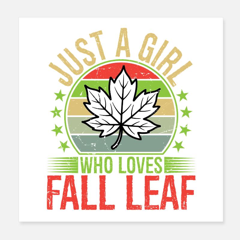 Juste une fille qui adore la feuille d’automne Poster 20 x 20 cm