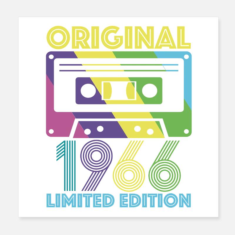 Original 1966 Cassette 60e Anniversaire 60 ans Tee Poster 20 x 20 cm