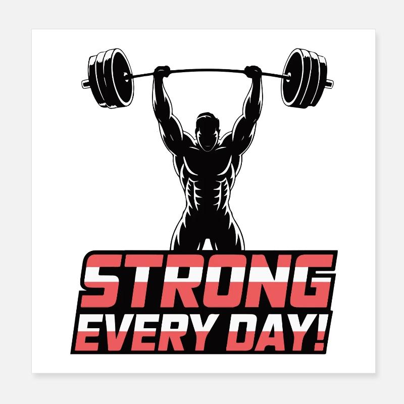 Alltägliches Krafttraining Poster 20x20 cm