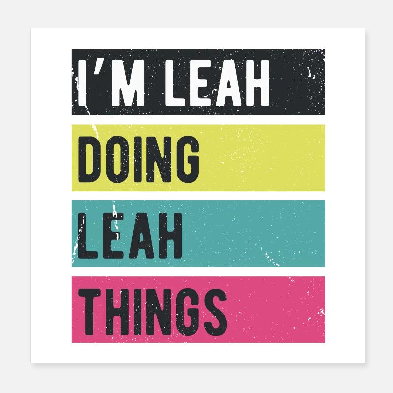Ich bin Leah und mache Leah Things Retro Farben Poster 20x20 cm