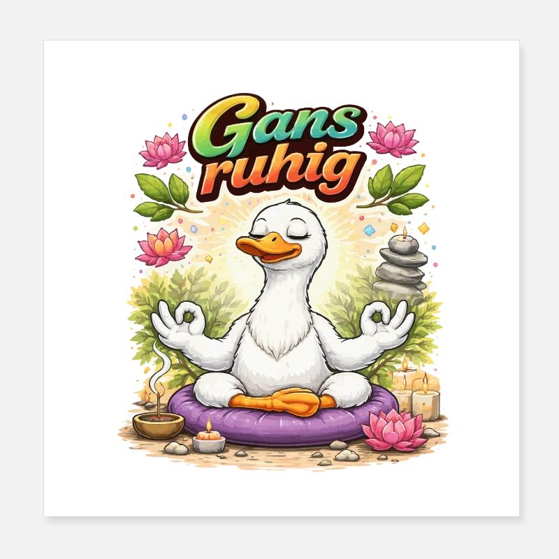 Goose Calm – Relaxation through Meditation Poster 8" x 8" (20x20 cm)