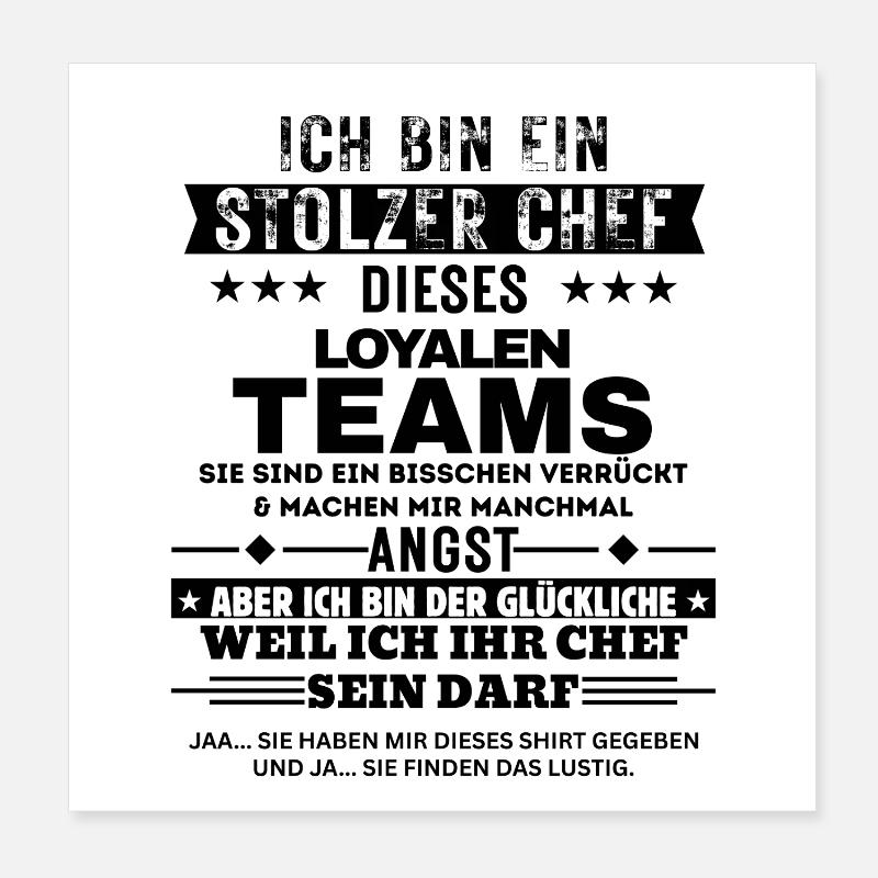 Stolzer Chef von einem loyalen Team Poster 20x20 cm