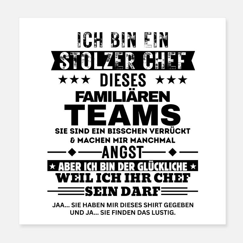 Fier patron d’une équipe familiale Poster 20 x 20 cm