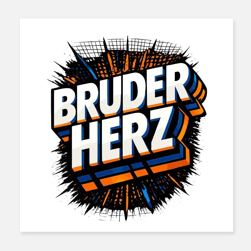 Bruderherz Geschenk Bruder Poster 20x20 cm