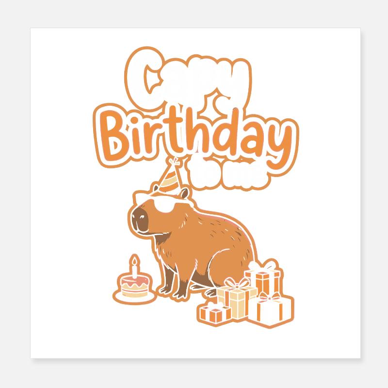 Capy Geburtstag Partymotiv Poster 20x20 cm