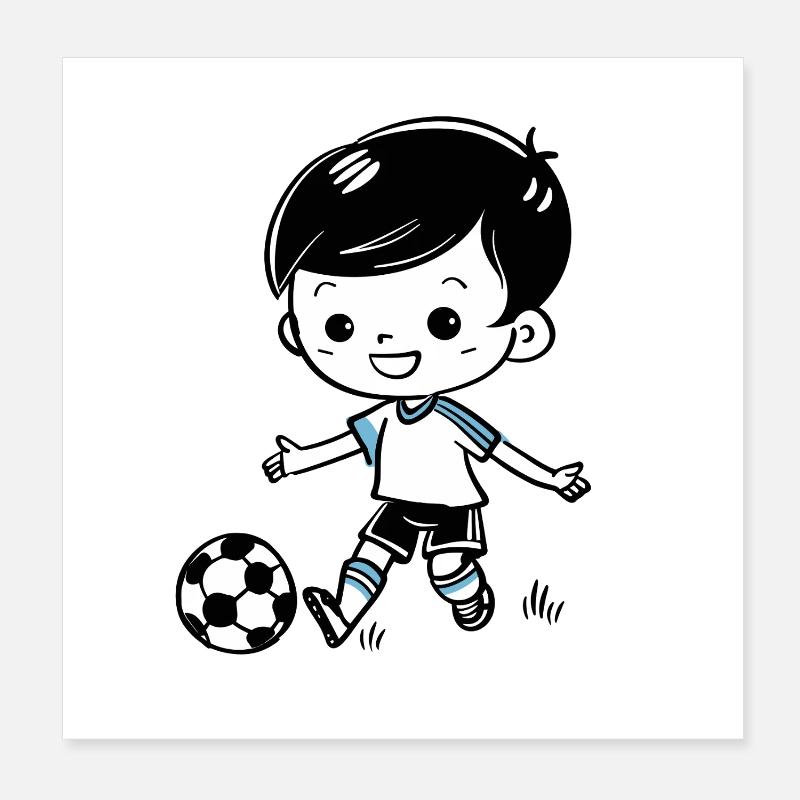 Soccer Boy Poster 8" x 8" (20x20 cm)