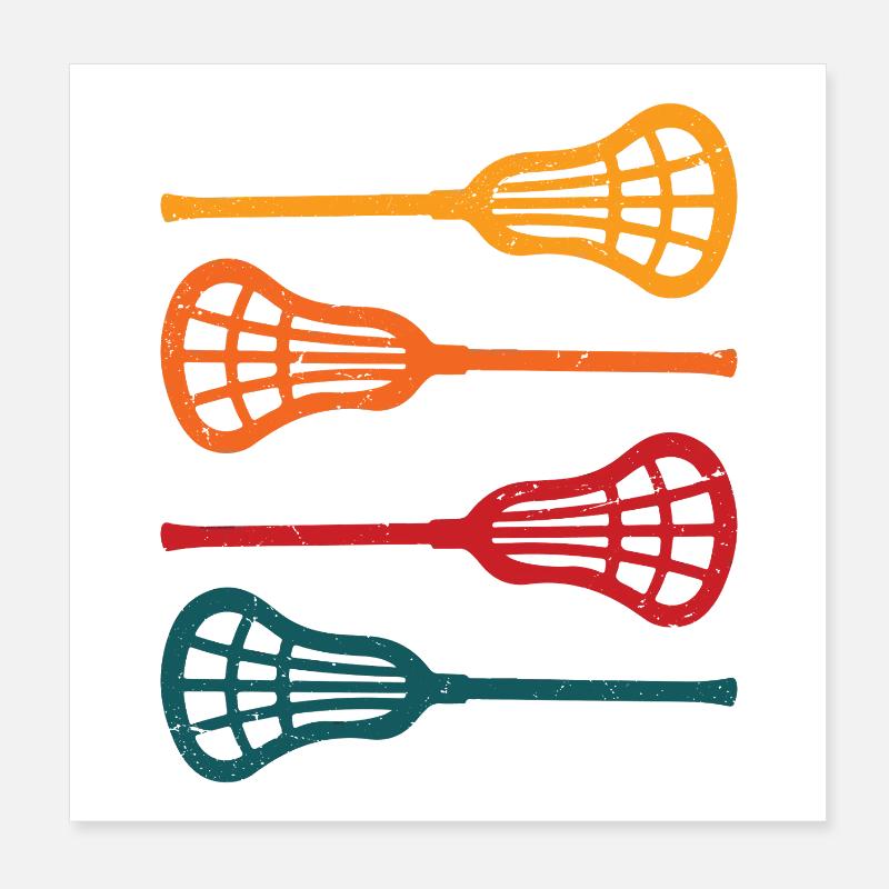 Lacrosse avec crosse avec bâton Poster 20 x 20 cm