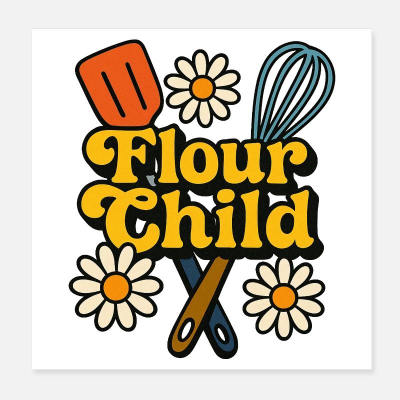 Flour Child Bake Art Poster 8" x 8" (20x20 cm)