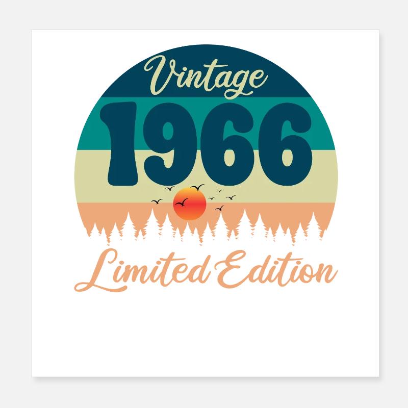 60. Geburtstag 60 Jahre 1966 Retro-Vintage-Geschenk Poster 20x20 cm