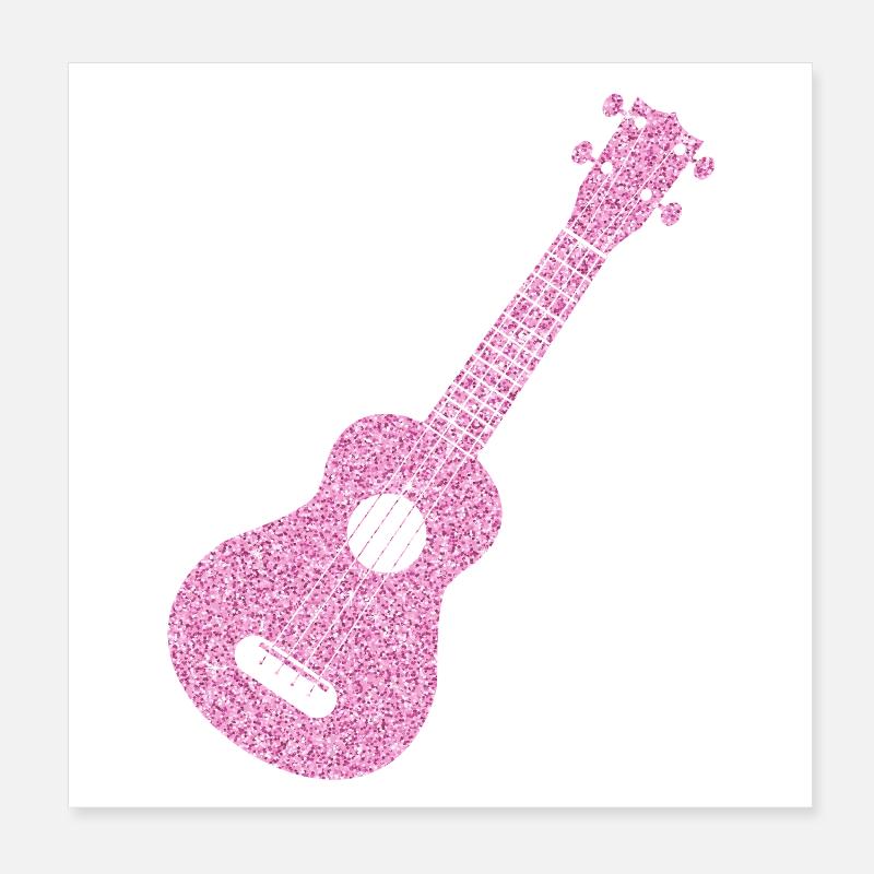 Hawaiian Ukulele Uke Diamonds Poster 20x20 cm