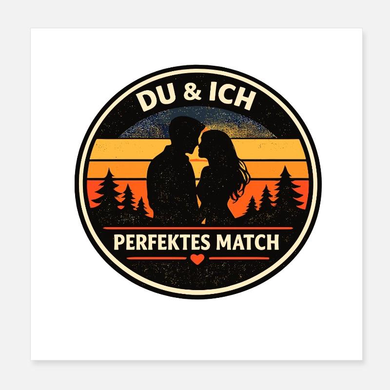 Du & Ich perfektes Match Partnerlook Poster 20x20 cm