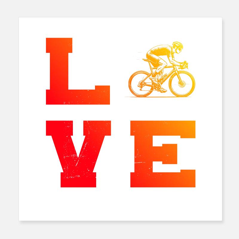 Graphique vélo de route pour vélo de route Poster 20 x 20 cm