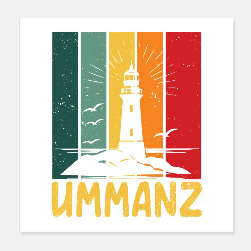 Vacances Mer Baltique ÎLE UMMANZ Fun Poster 20 x 20 cm