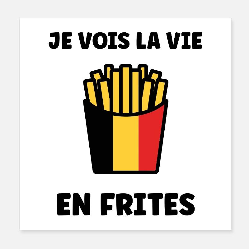 Frites Belges Drapeau Graphic Poster 20 x 20 cm