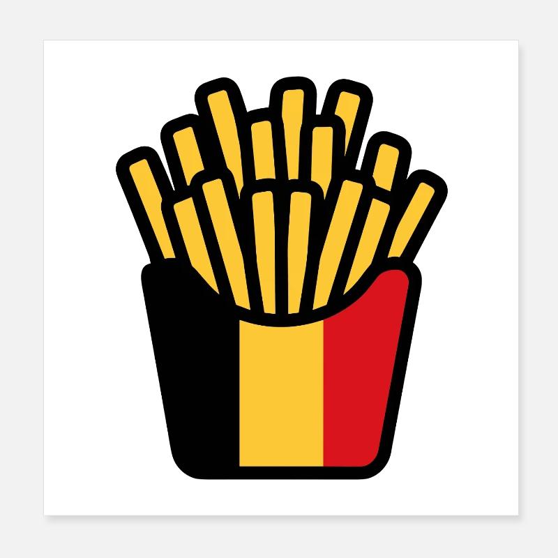 Frites Pop Art Jaune Rouge Poster 20 x 20 cm