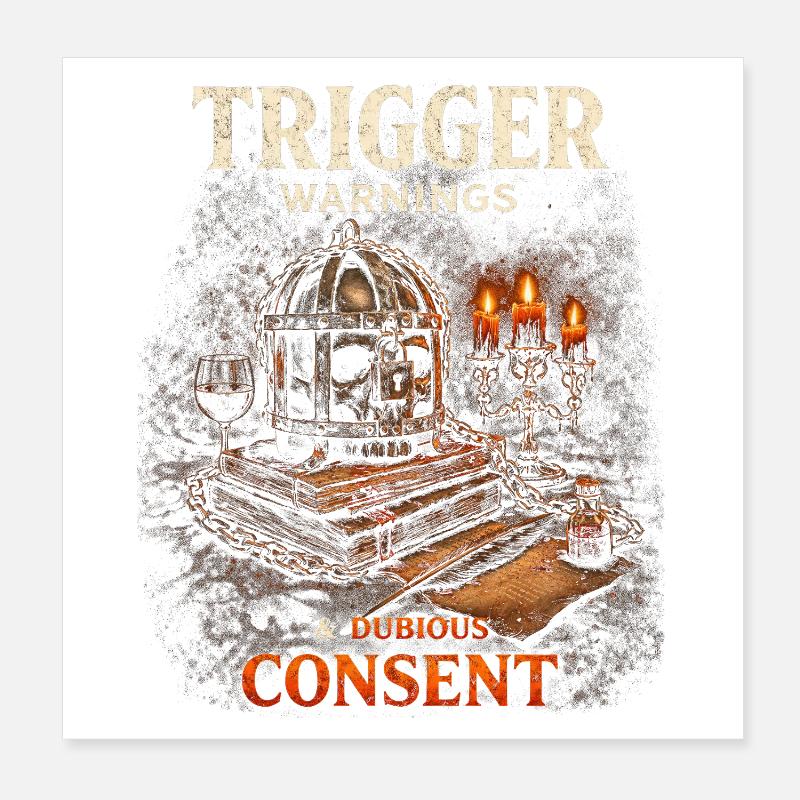 Dark Romance Booktok Trigger Warnings Poster 20x20 cm