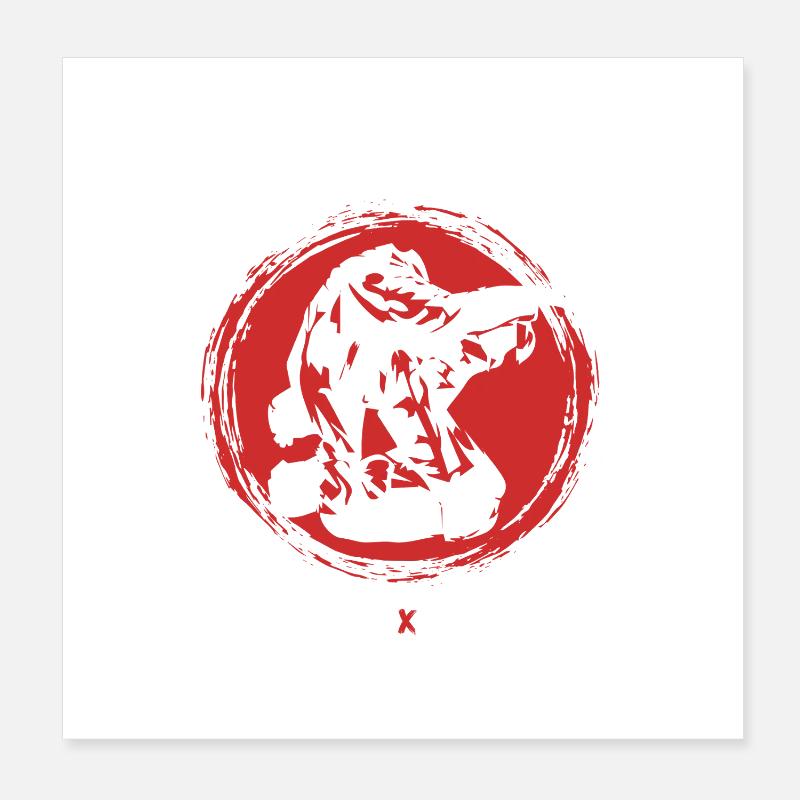 Réinitialisation du jet de judo arts martiaux Poster 20 x 20 cm