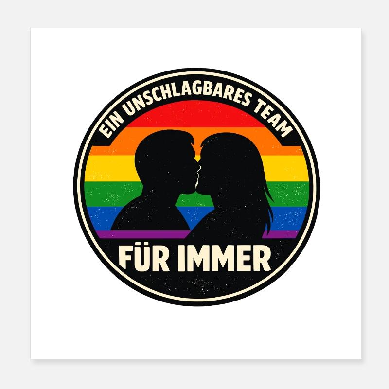 Unbeatable Team – Pride Love LGBTQ+ Poster 8" x 8" (20x20 cm)