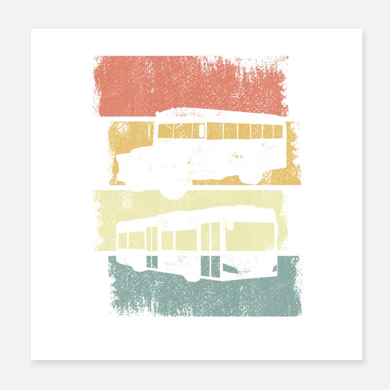 Bus anciens Poster 20 x 20 cm