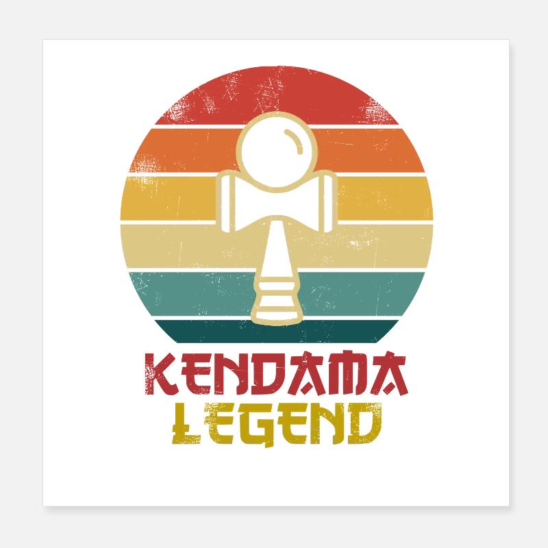 Kendama Legend Retro Sunset  Poster 20x20 cm