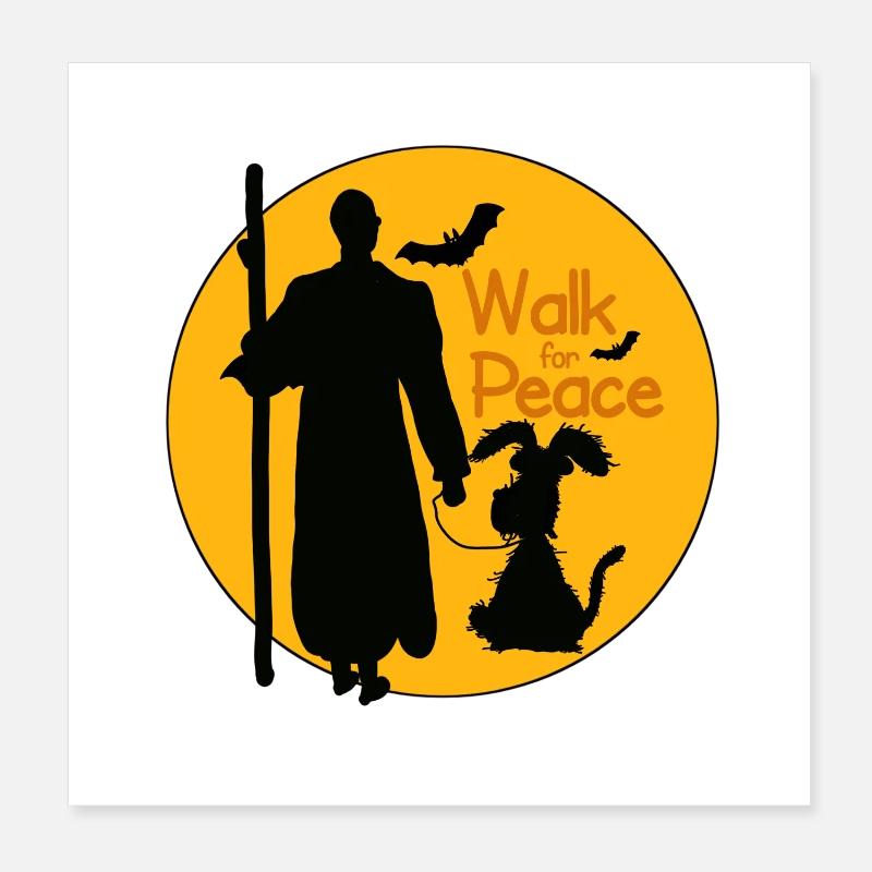 walk for peace spruch Poster 20x20 cm