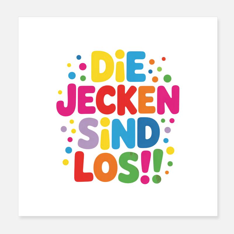 Jecken Karneval Kostüm  Poster 20x20 cm