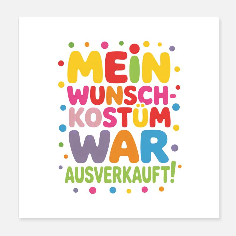 Karneval Kostüm  Poster 20x20 cm