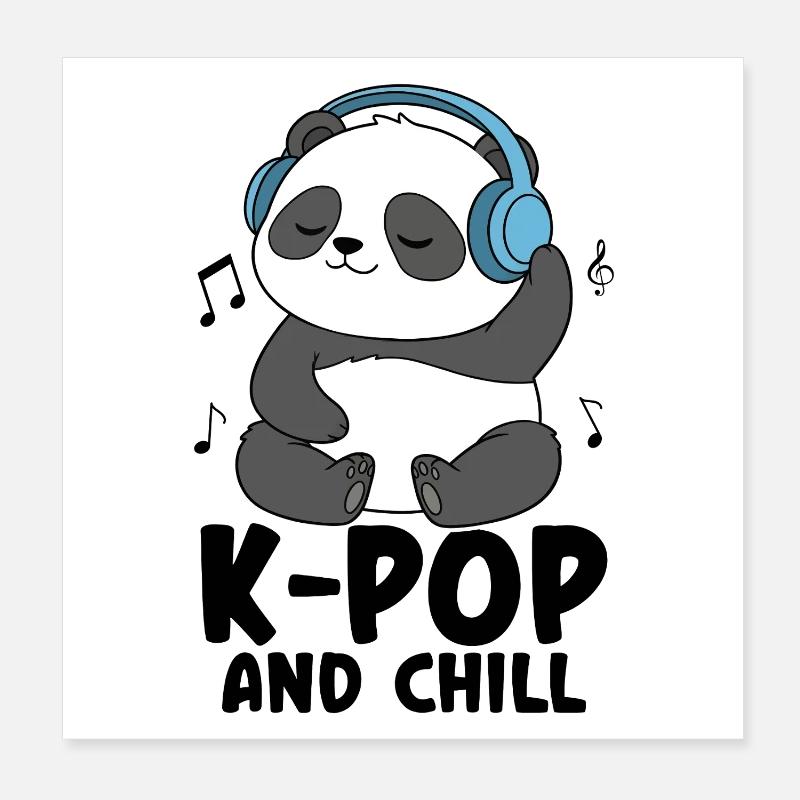 K-Pop et Chill Poster 20 x 20 cm