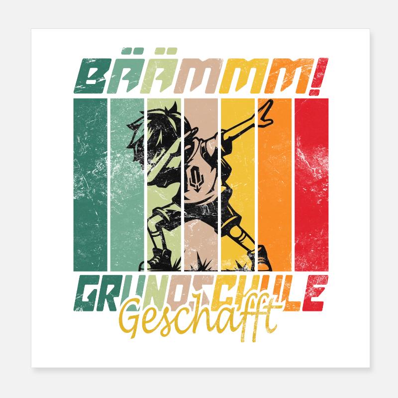 Tschüss Grundschule Abschluss Schule Poster 20x20 cm