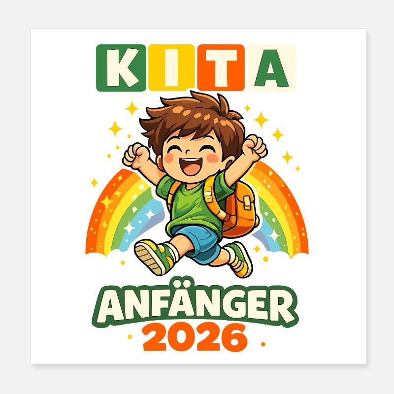 Motif du début d’école de Kita Beginner 2026 Poster 20 x 20 cm