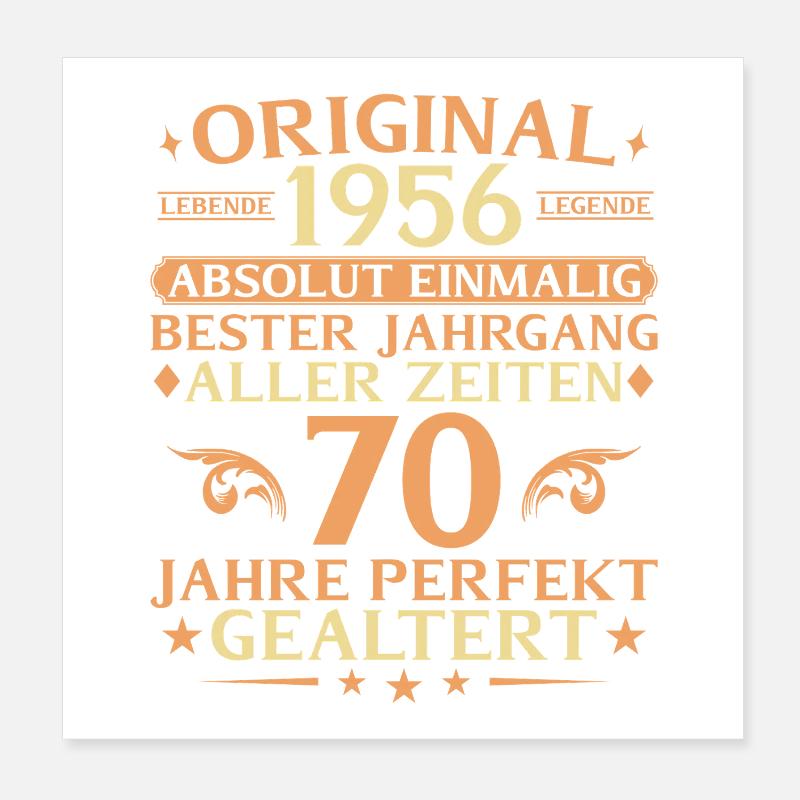 70 ans parfaitement vieilli millésime 1956 Poster 20 x 20 cm