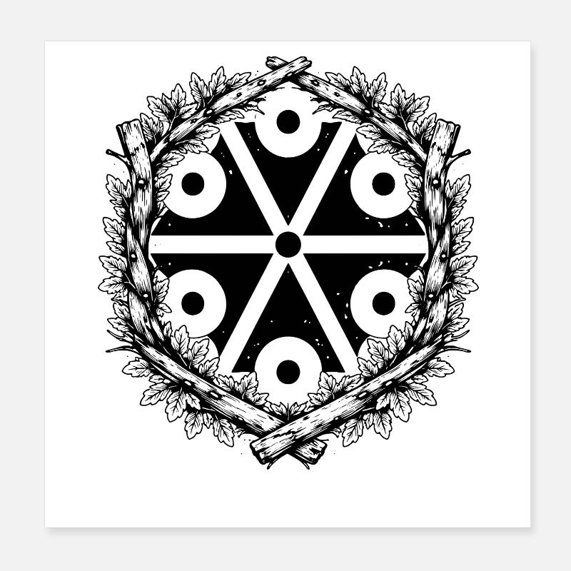 Symbole de Perun Dieu du Tonnerre slave Poster 20 x 20 cm