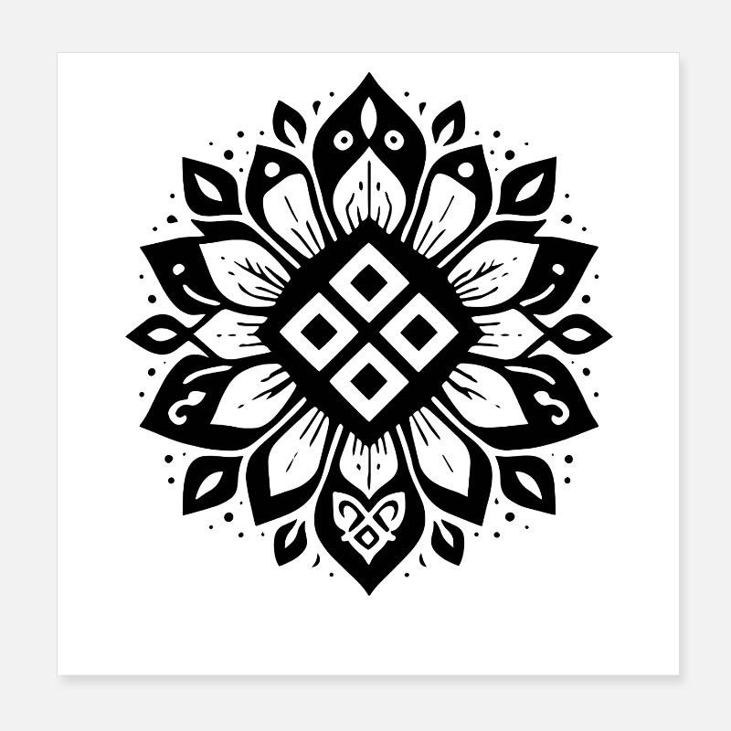 Mokosh Sacred Slavic Goddess Minimal Poster 8" x 8" (20x20 cm)