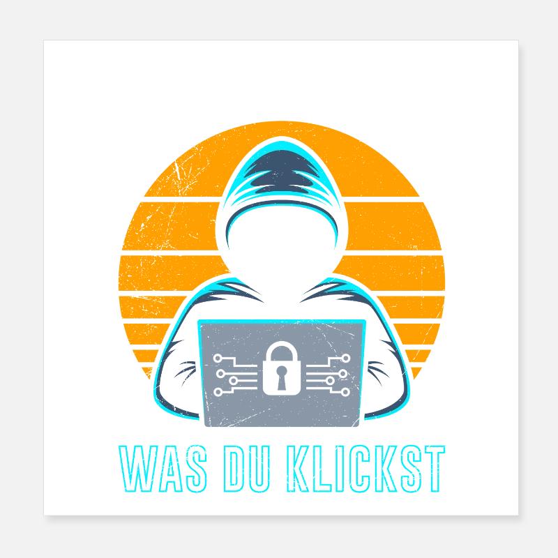 Computer ICH SEHE ALLES WAS DU KLICKST LUSTIG Poster 20x20 cm