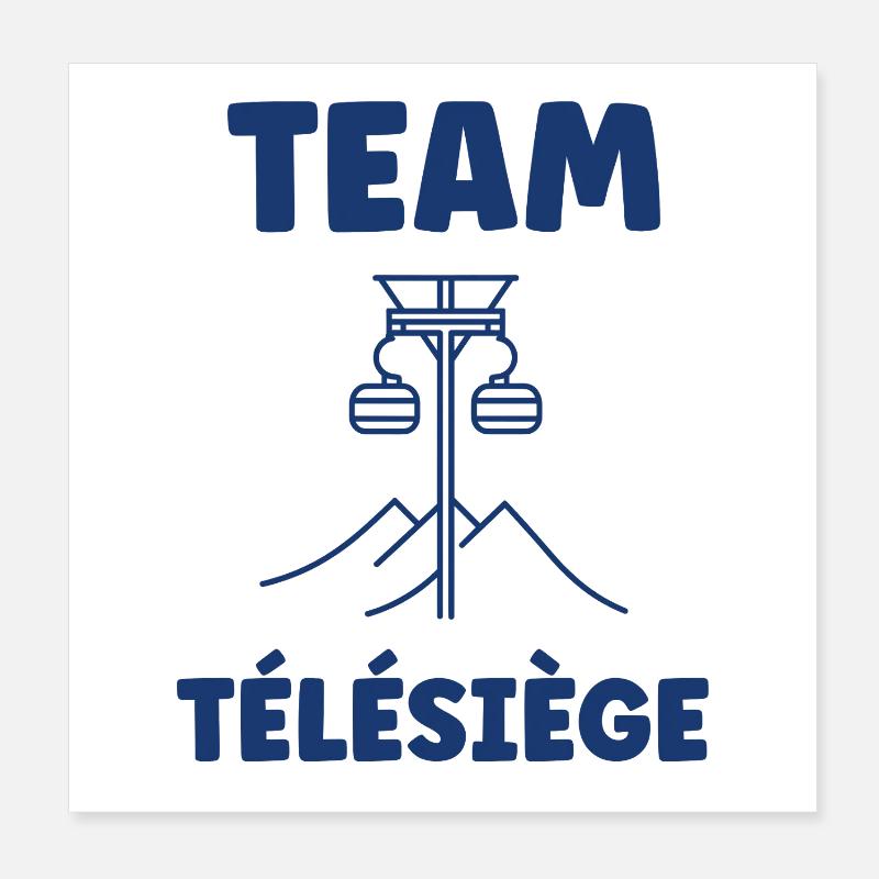 Bergsessellift Team Poster 20x20 cm
