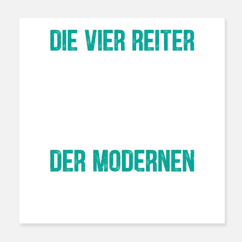 Nerd LES QUATRE CAVALIERS MODERNES DE L’APOCALYPSE Poster 20 x 20 cm