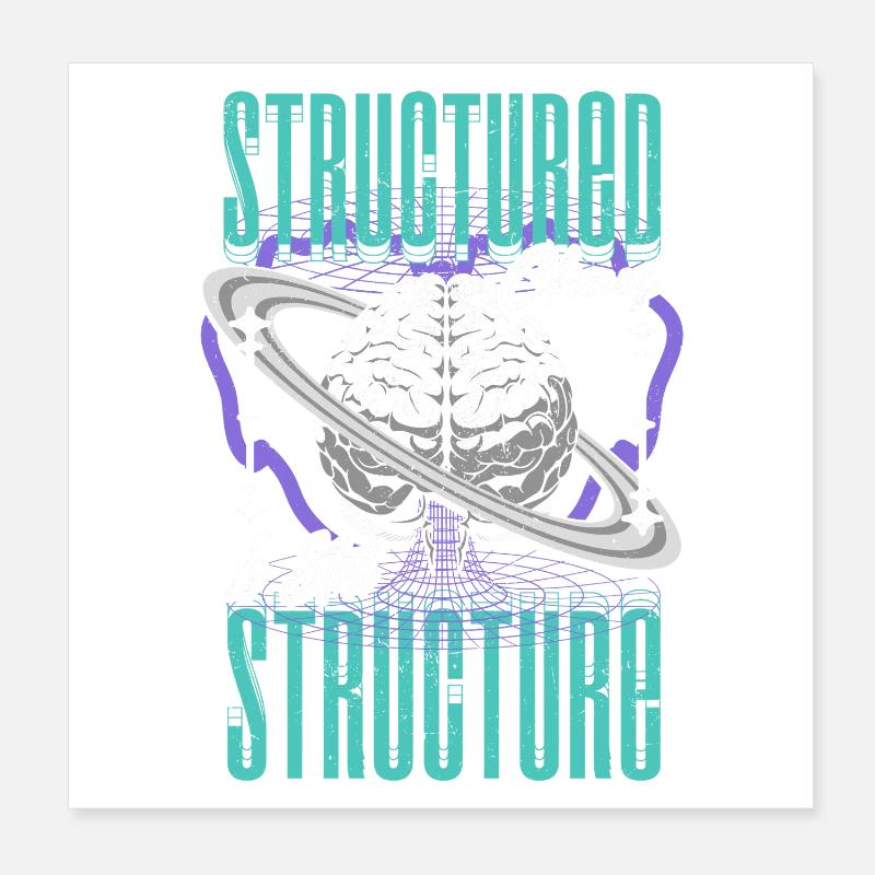 Neurodivergent Neurodiversität Structured Chaos Poster 20x20 cm