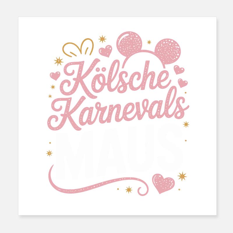 Kölsche Karnevalsmaus Karneval Köln Kölner Maus Poster 20x20 cm