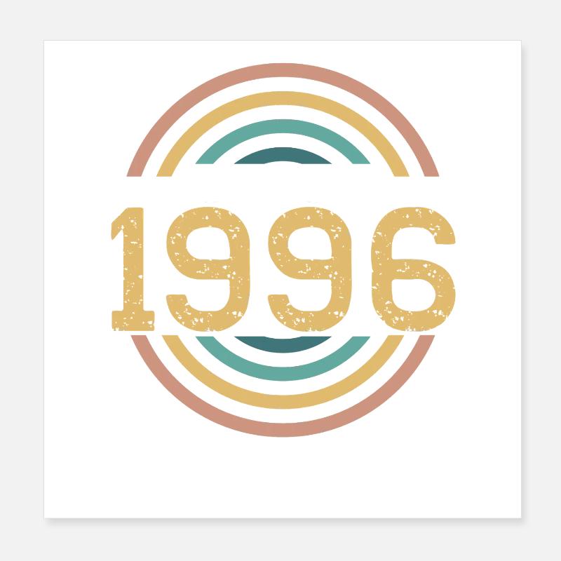 Classique 1996 Anniversaire 30 ans Année Naissance Poster 20 x 20 cm