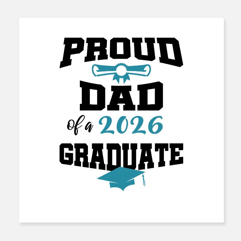 Stolzer Vater Absolvent 2026 Bachelor Master Poster 20x20 cm