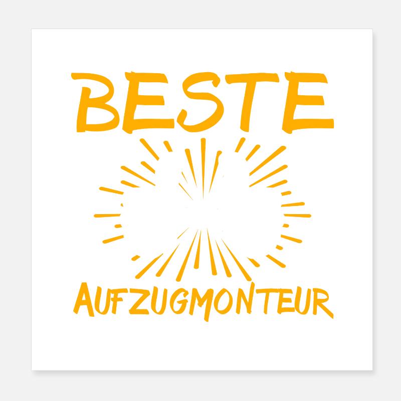 Aufzugmonteur Geschenkidee Poster 20x20 cm