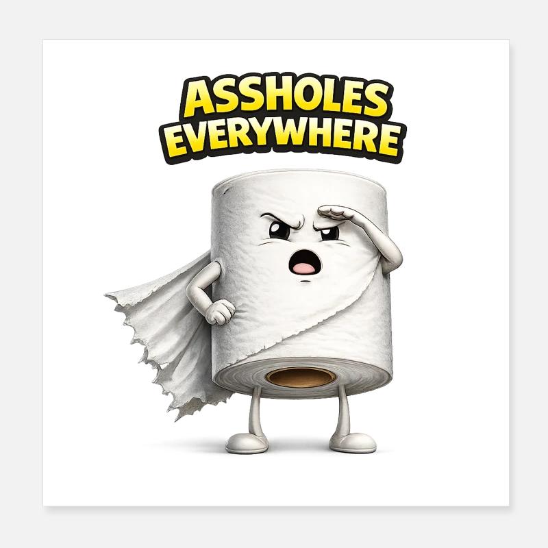 Assholes Everywhere 3D Humor Design Poster 20x20 cm