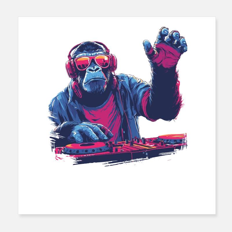DJ singe cool Poster 20 x 20 cm