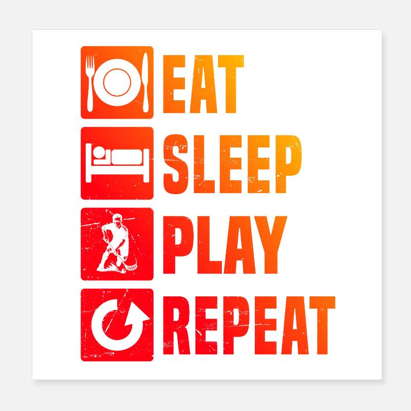 Thème puriste du floorball Poster 20 x 20 cm