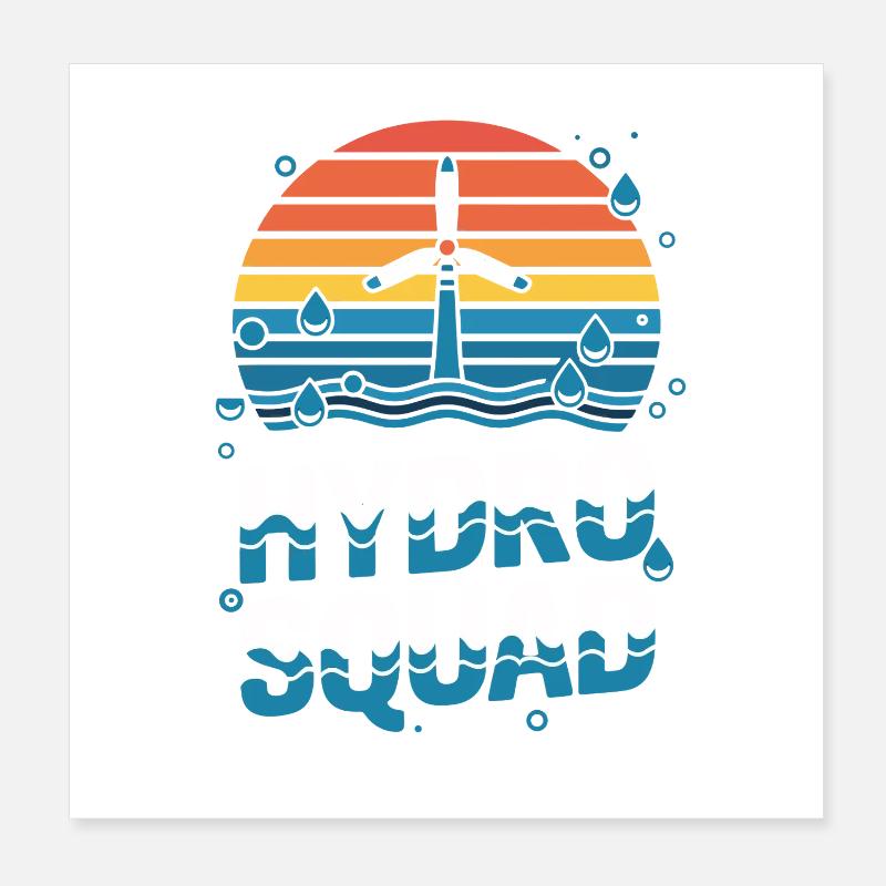 Hydro Squad Hydropower Team Renewable Energy Poster 8" x 8" (20x20 cm)